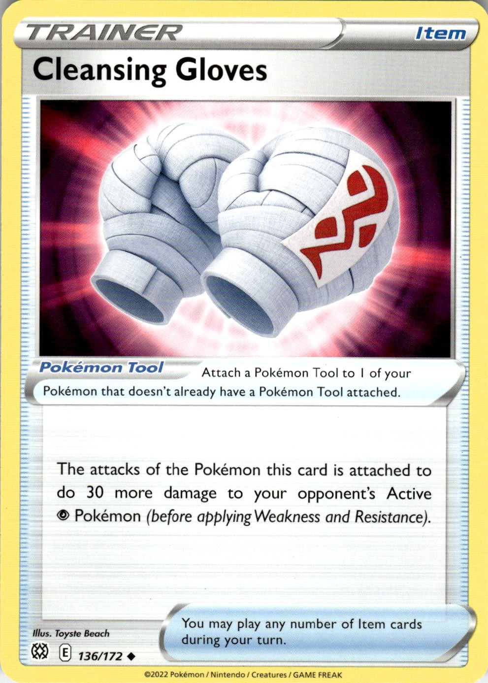 Cleansing Gloves 136/172 Uncommon Brilliant Stars Pokemon Near Mint