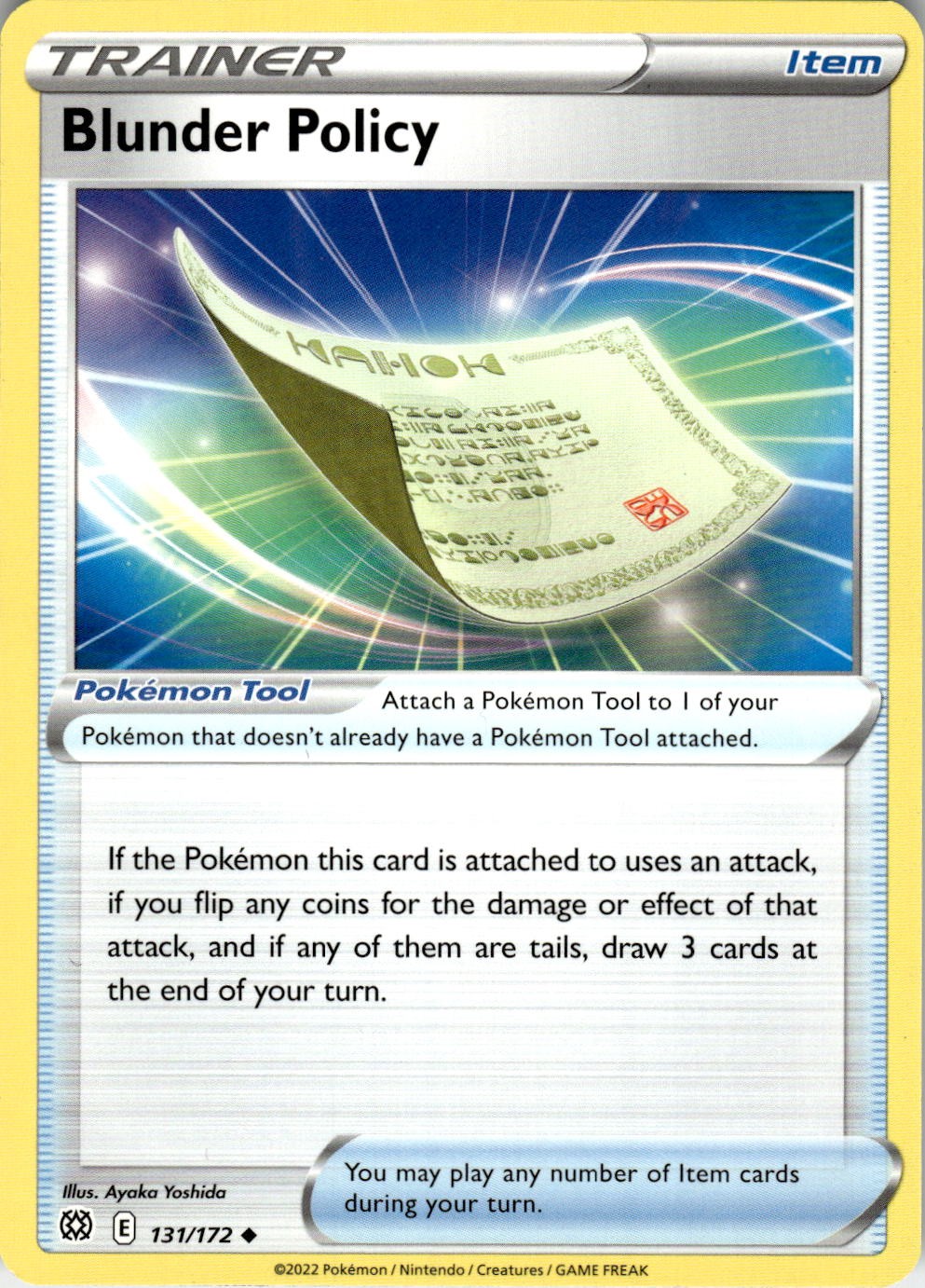 Blunder Policy 131/172 Uncommon Brilliant Stars Pokemon Near Mint
