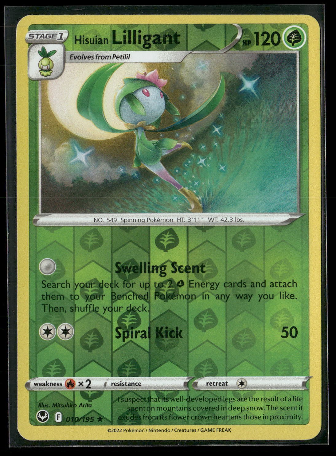 Hisuian Lilligant Reverse Holo Rare SWSH12: Silver Tempest 010/195 NM