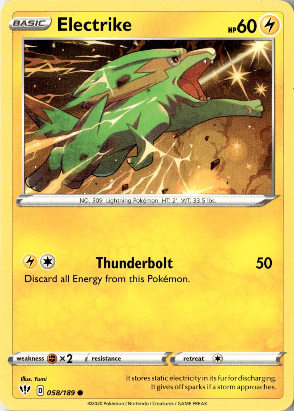 2020 POKEMON ELECTRIKE 058/189 COMMON DARKNESS ABLAZE NEAR MINT