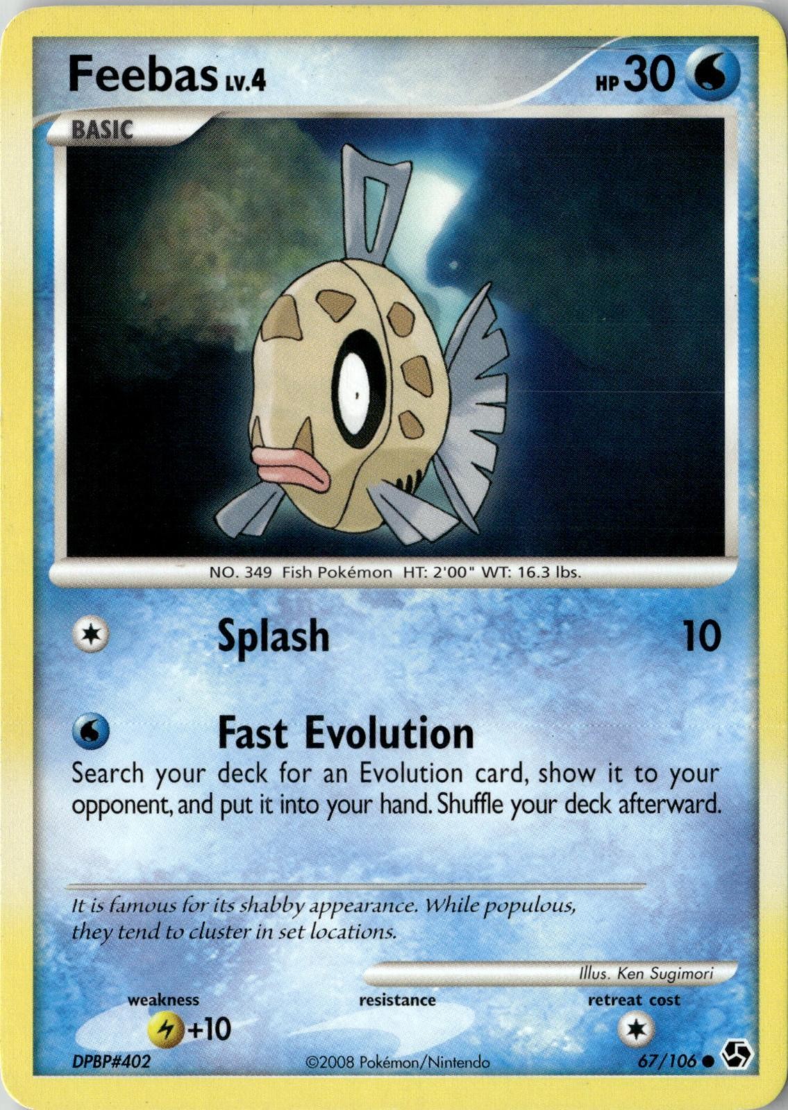 2008 POKEMON FEEBAS 67/106 COMMON GREAT ENCOUNTERS NEAR MINT