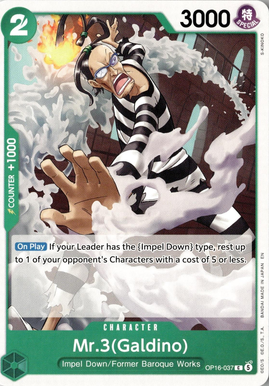 2026 ONE PIECE MR.3(GALDINO) (037) OP16-037 COMMON THE TIME OF BATTLE NEAR MINT