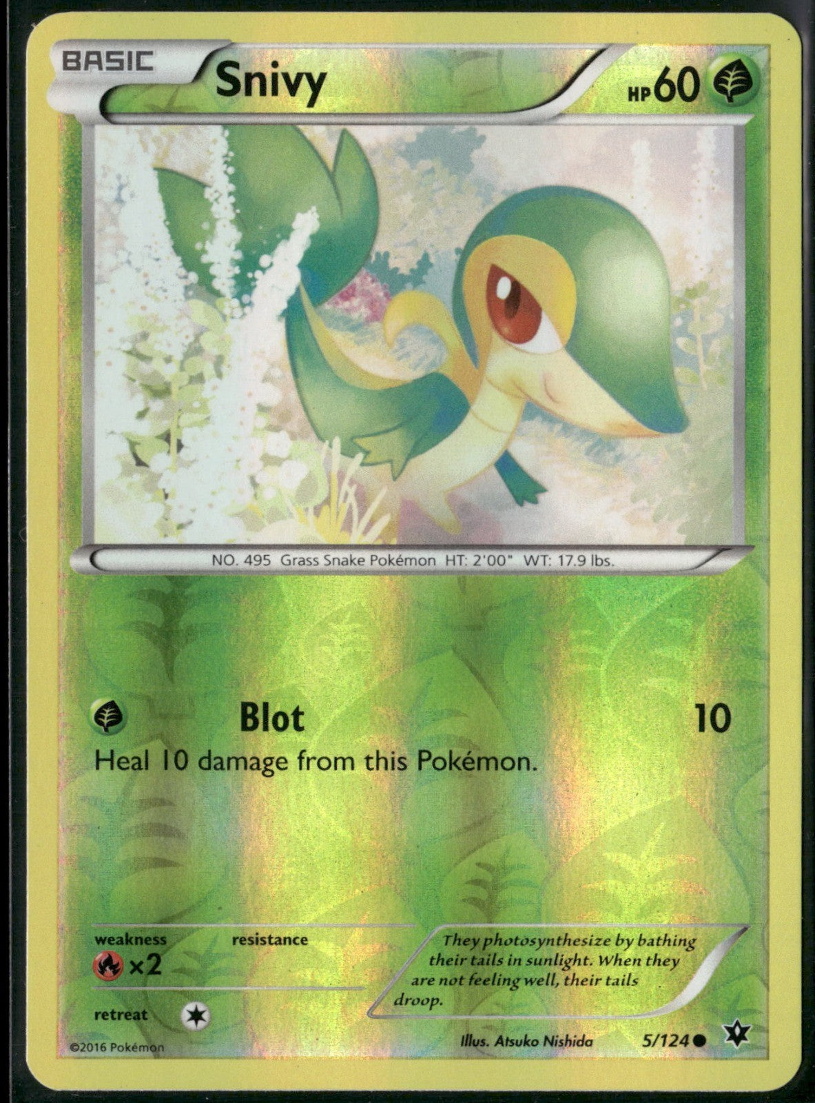 Snivy Reverse Holo Common XY - Fates Collide 5/124 NM