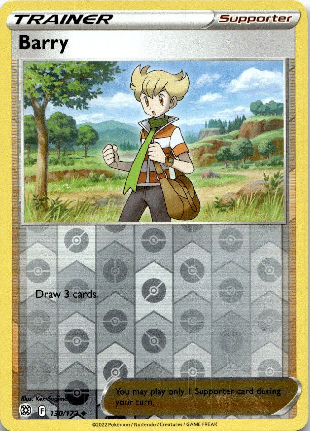 Barry 130/172 Uncommon Brilliant Stars Pokemon Reverse Holo Near Mint