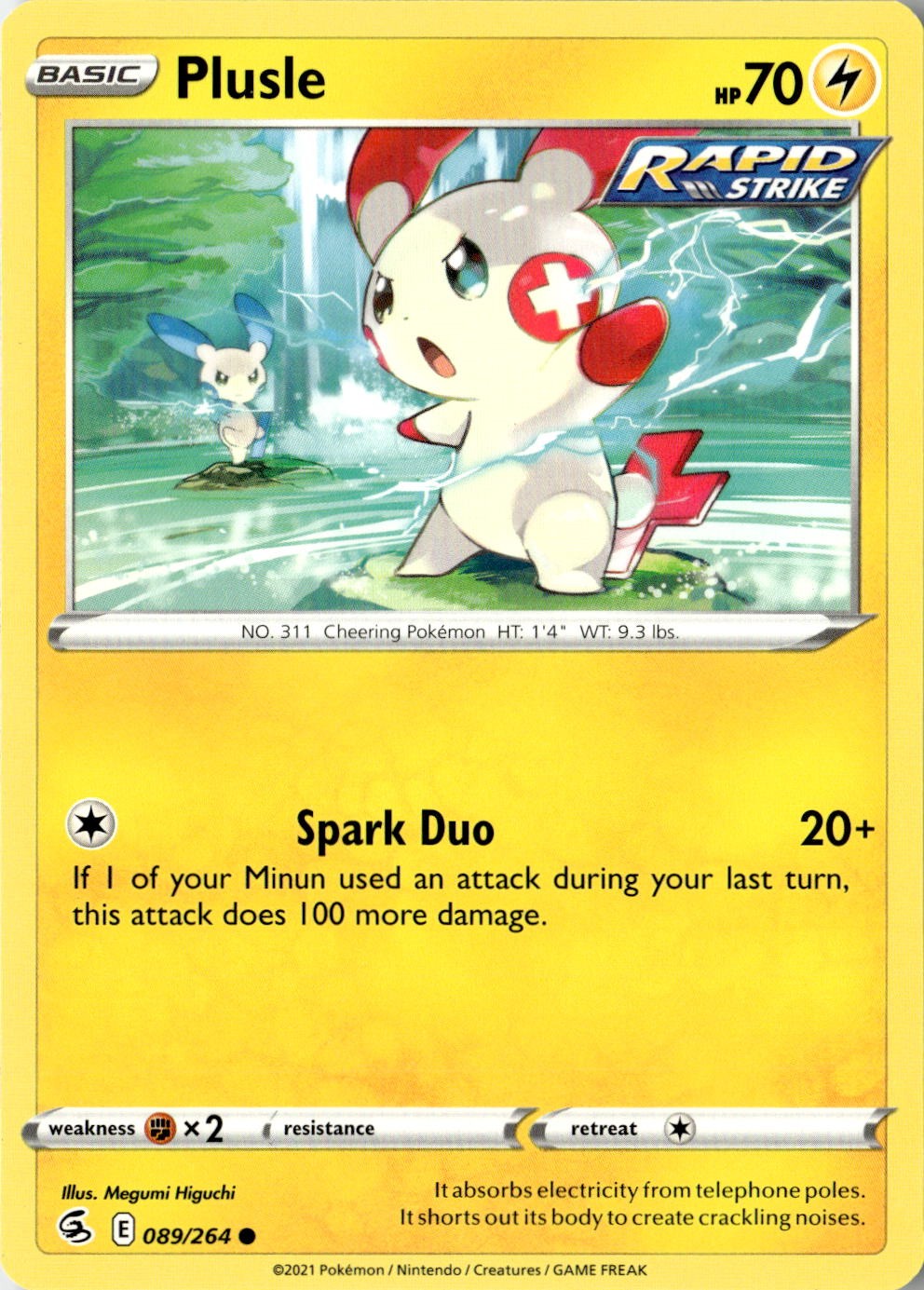 2021 POKEMON PLUSLE 089/264 COMMON FUSION STRIKE NEAR MINT