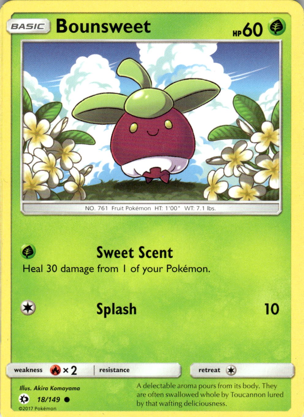 Bounsweet 18/149 Common SM Base Set Pokemon Near Mint