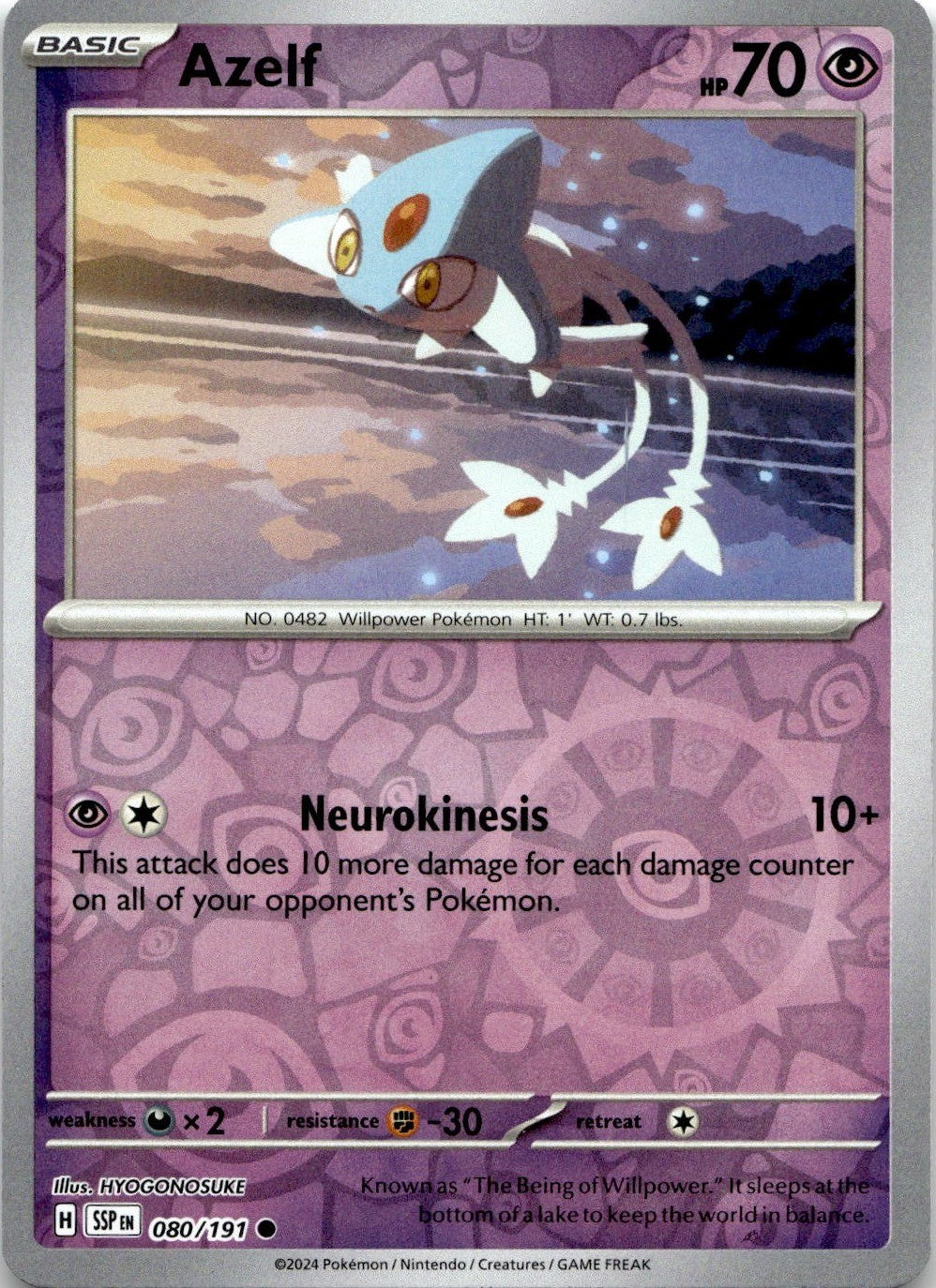 Azelf 080/191 Common Surging Sparks Pokemon Reverse Holo Near Mint