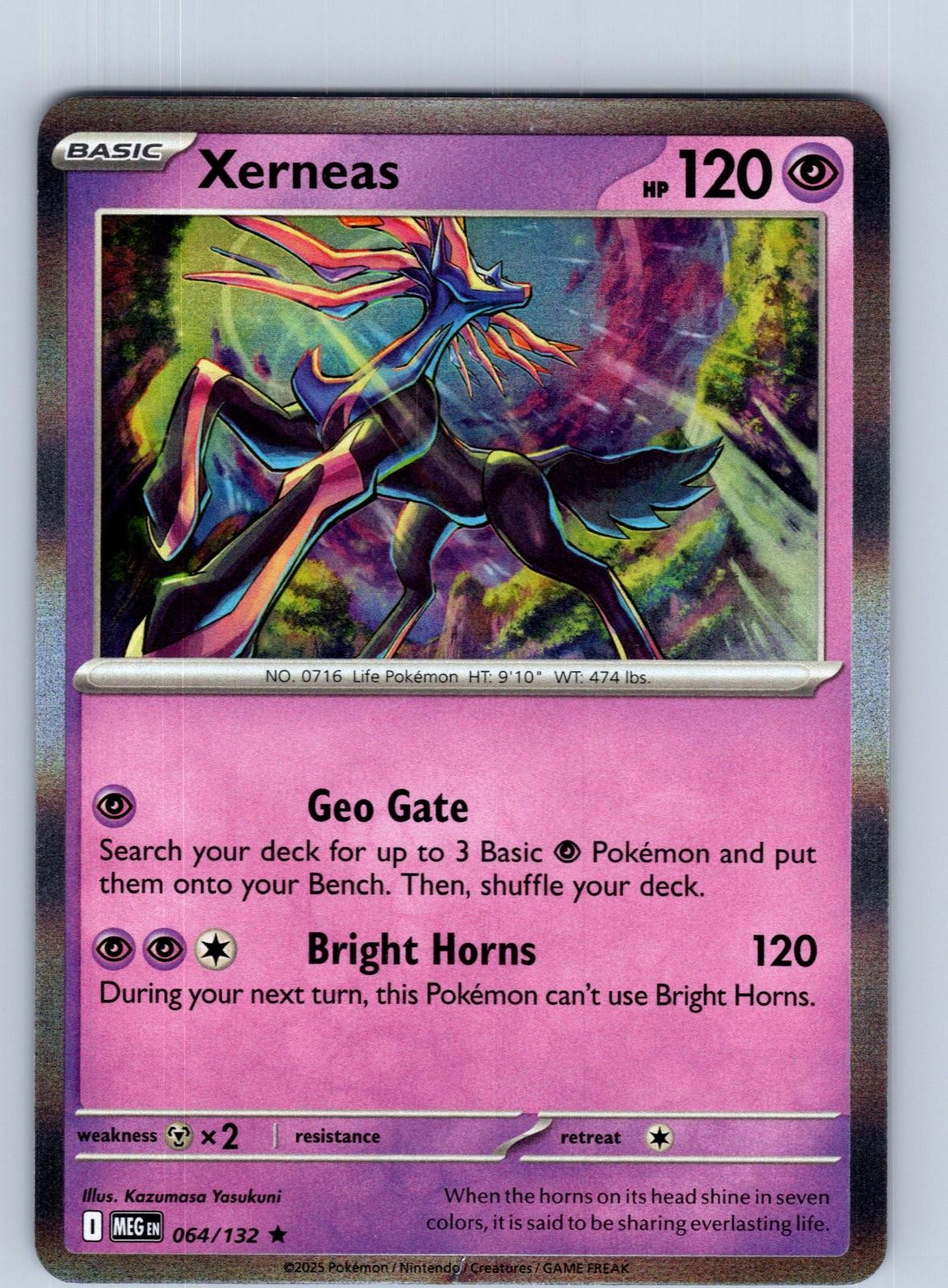 Xerneas 064/132 Rare Mega Evolution Pokemon Holo Near Mint