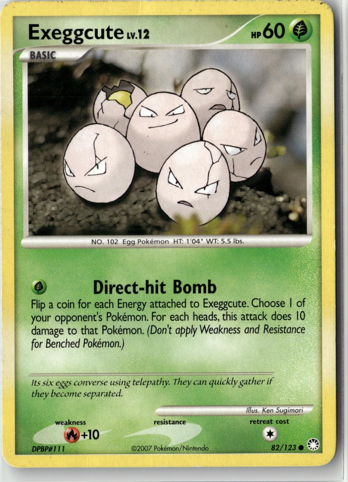 2007 POKEMON EXEGGCUTE 82/123 COMMON MYSTERIOUS TREASURES NEAR MINT