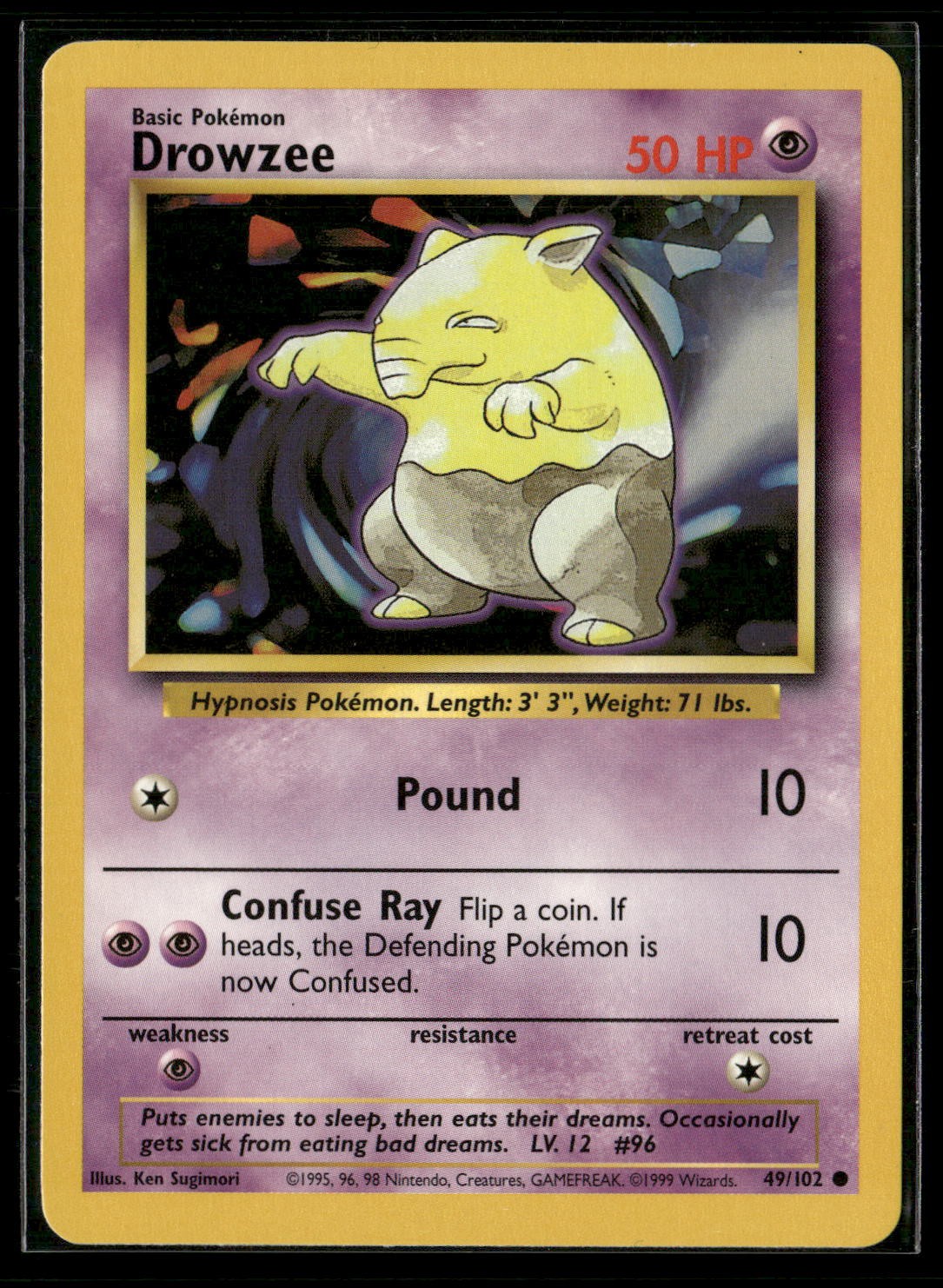 Drowzee Common Base Set 049/102 NM