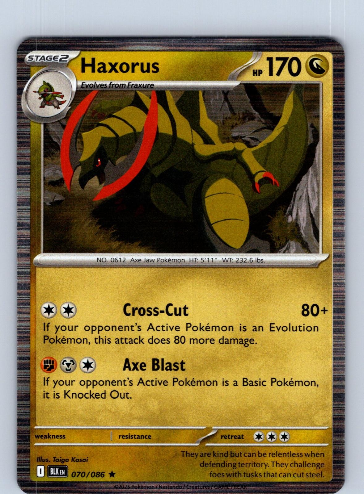 Haxorus 070/086 Holo Rare Black Bolt Pokemon Near Mint