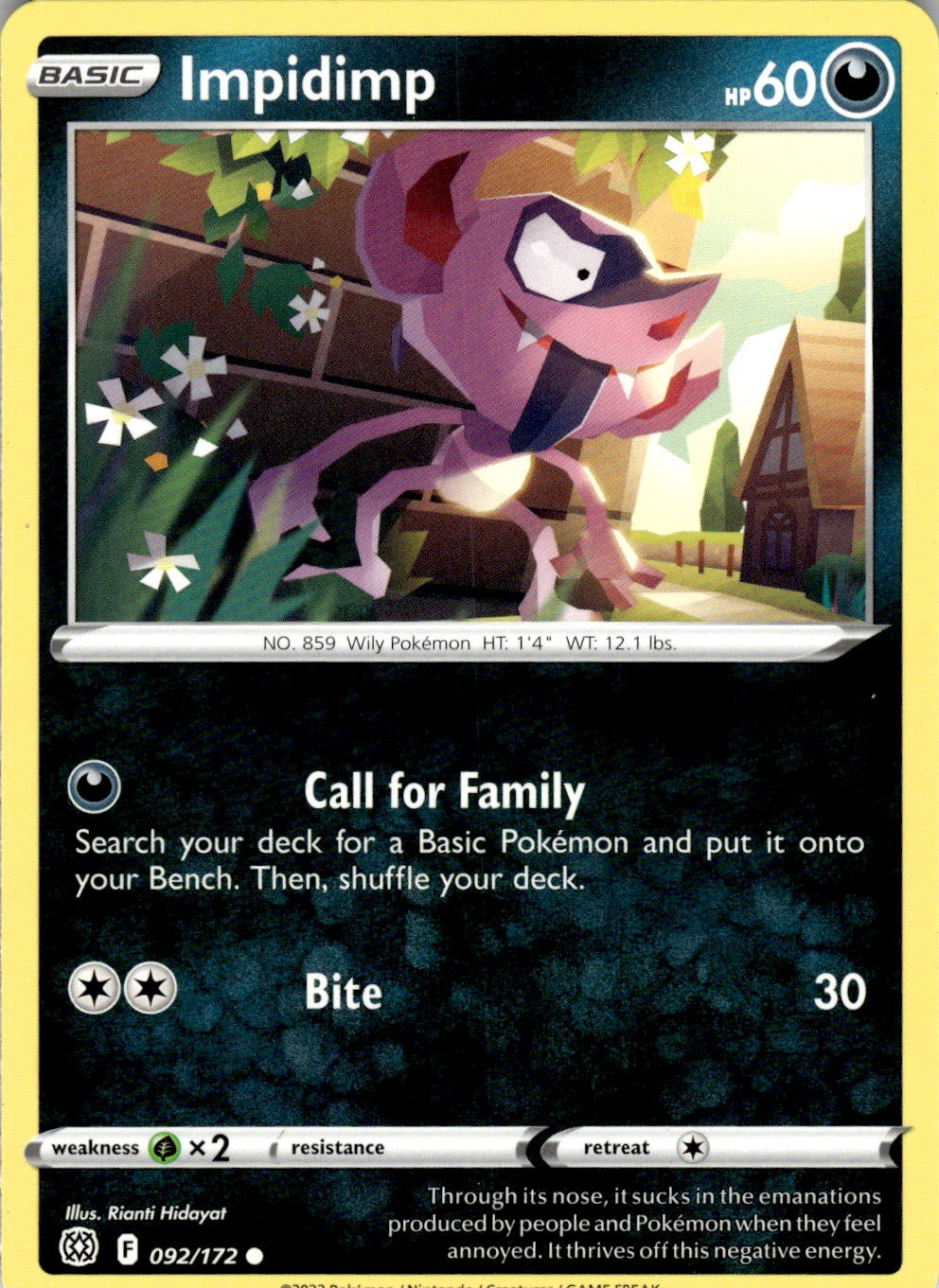 Impidimp 092/172 Common Brilliant Stars Pokemon Near Mint