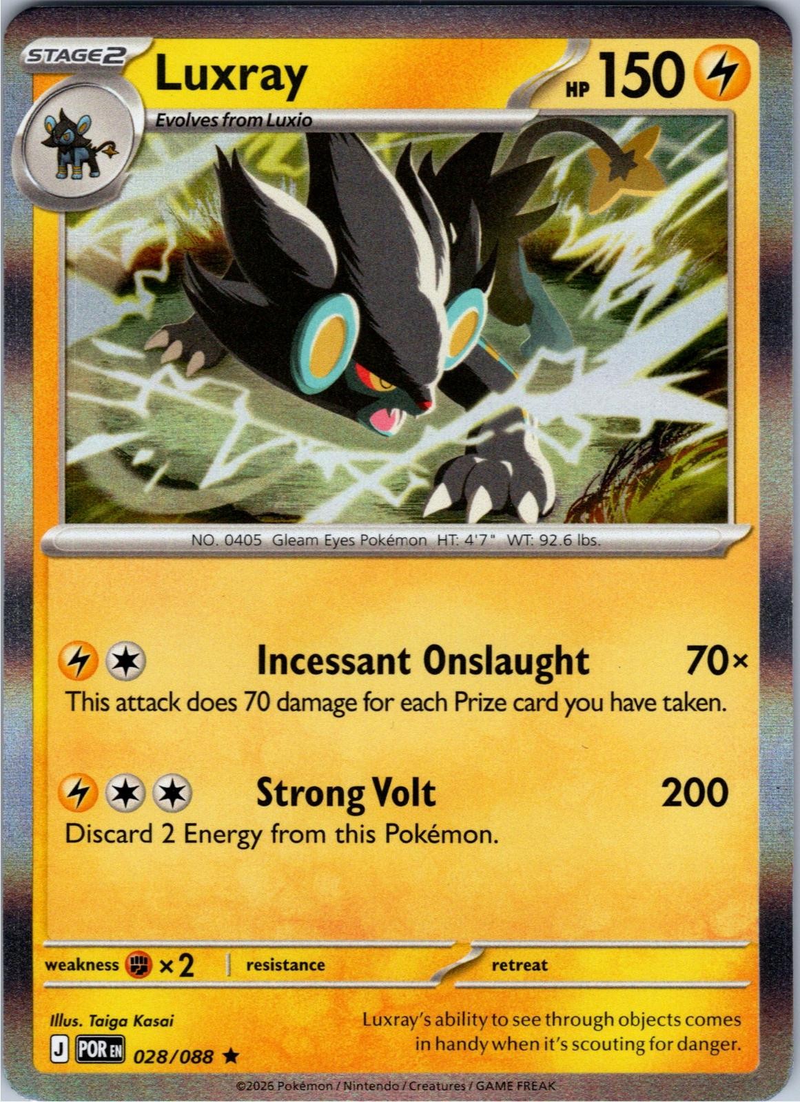 Luxray 028/088 Rare Perfect Order Pokemon Holo Near Mint