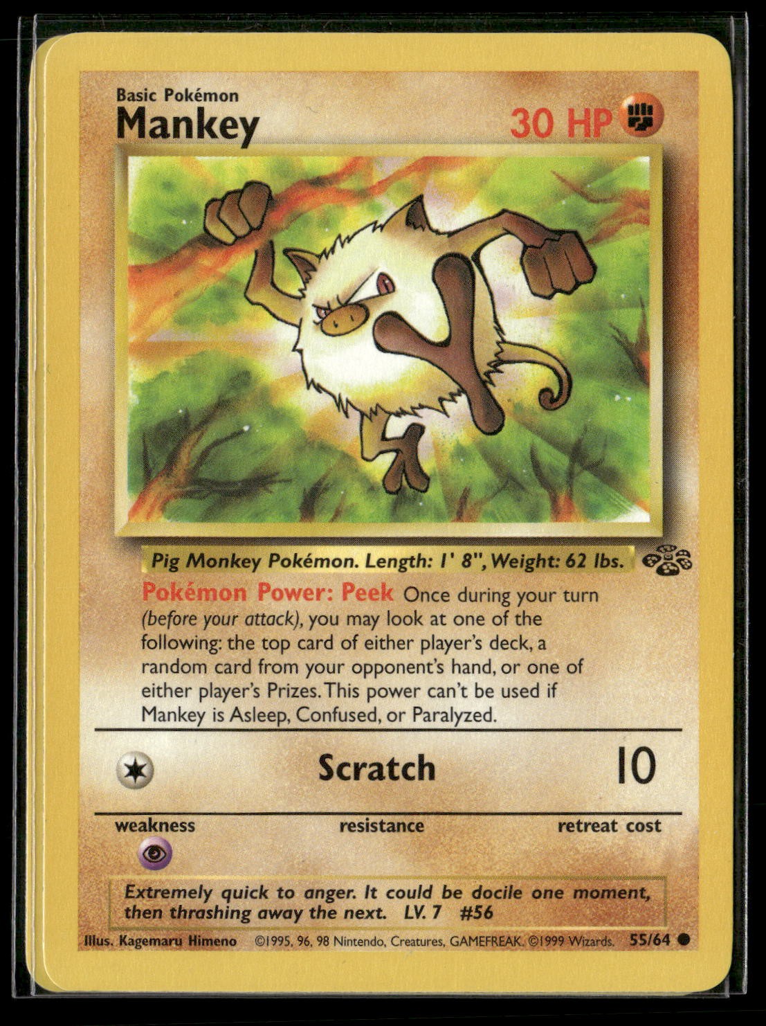 Mankey Unlimited Common Jungle 55/64 NM