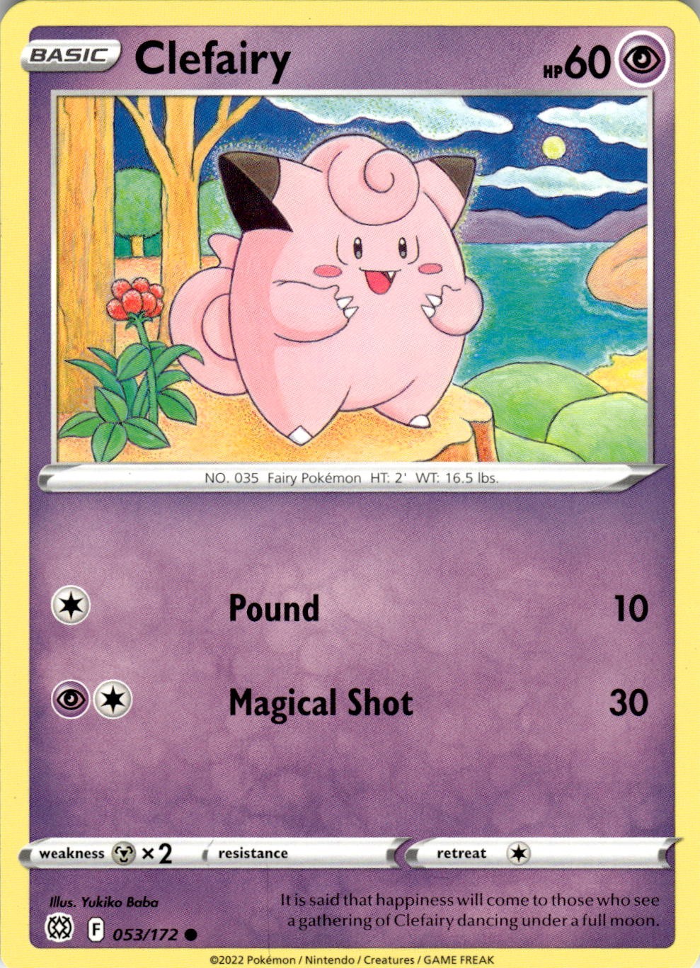 Clefairy 053/172 Common Brilliant Stars Pokemon Near Mint
