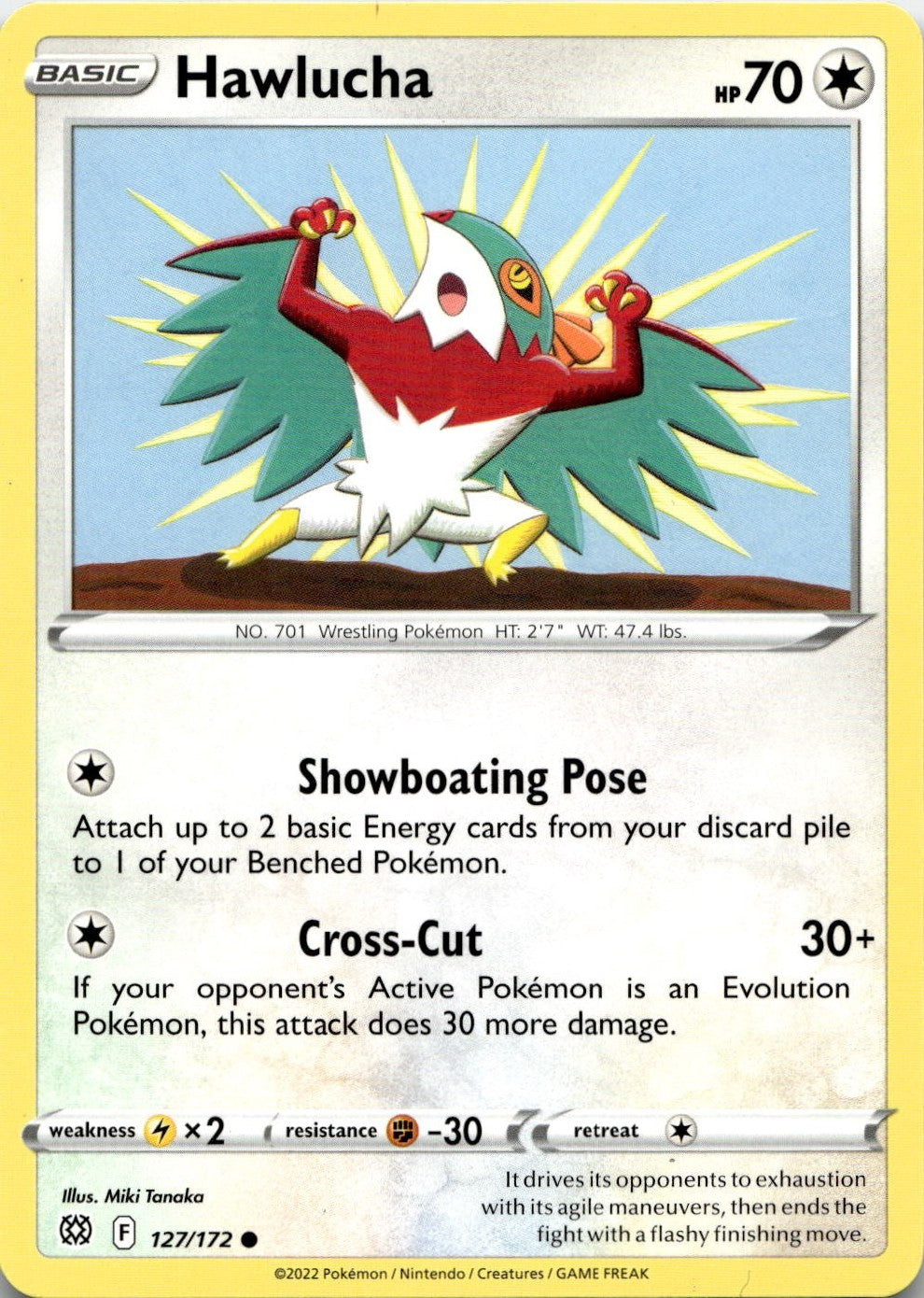 Hawlucha 127/172 Common Brilliant Stars Pokemon Near Mint
