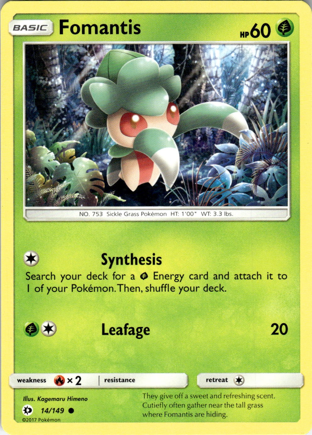 Fomantis 14/149 Common SM Base Set Pokemon Near Mint