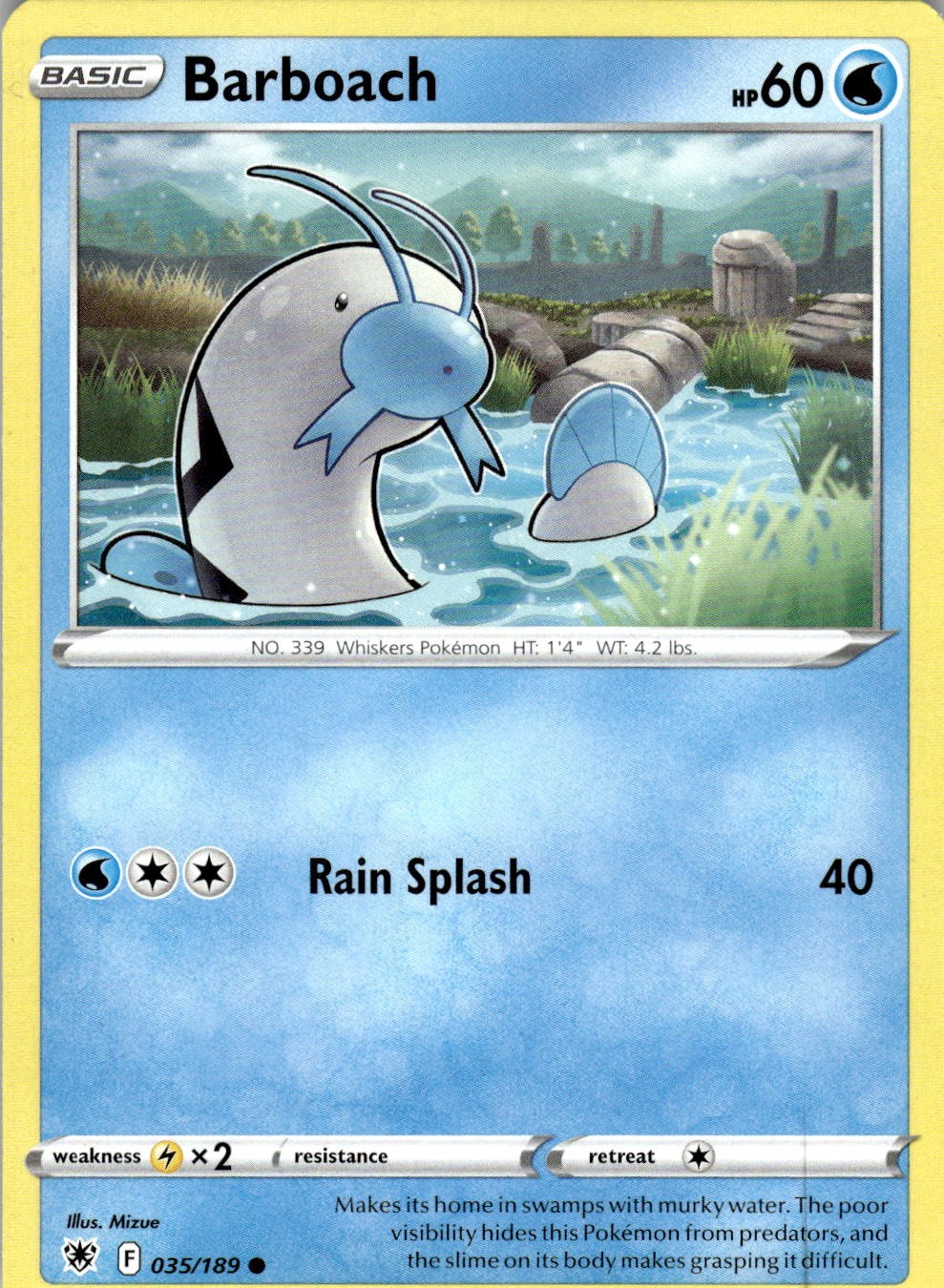 Barboach 035/189 Common Astral Radiance Pokemon Near Mint