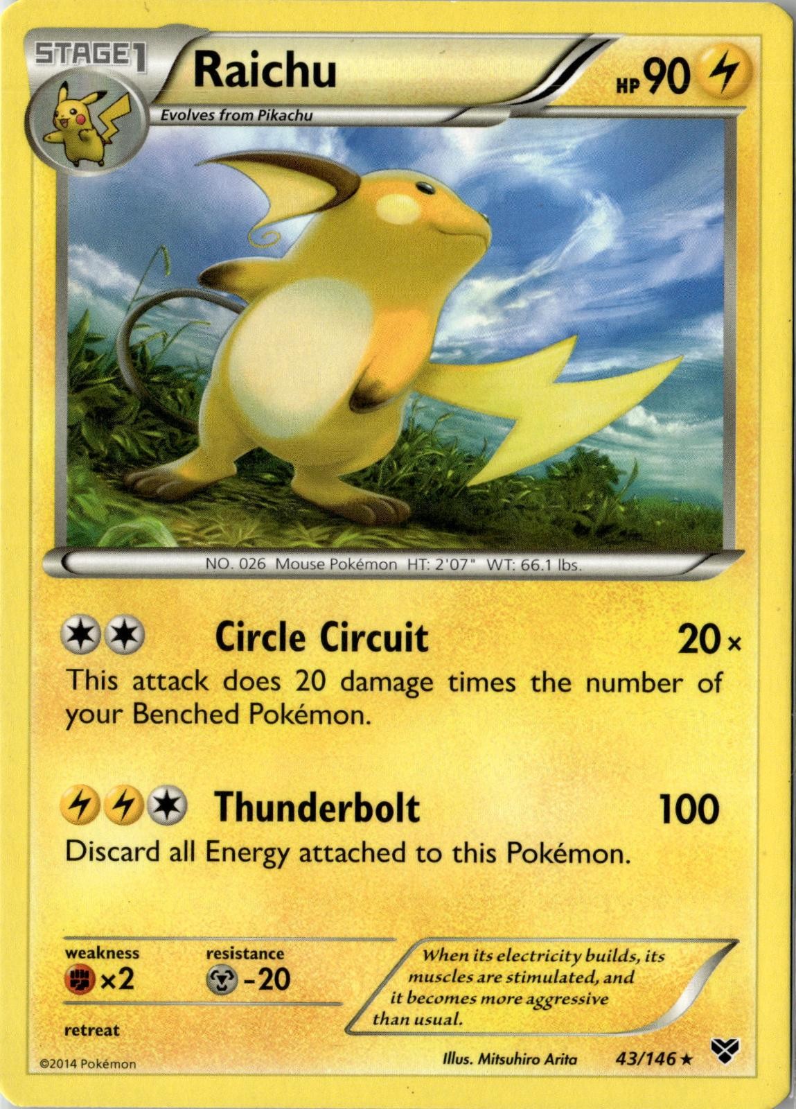 2016 POKEMON RAICHU 27/83 HOLO RARE GENERATIONS NEAR MINT