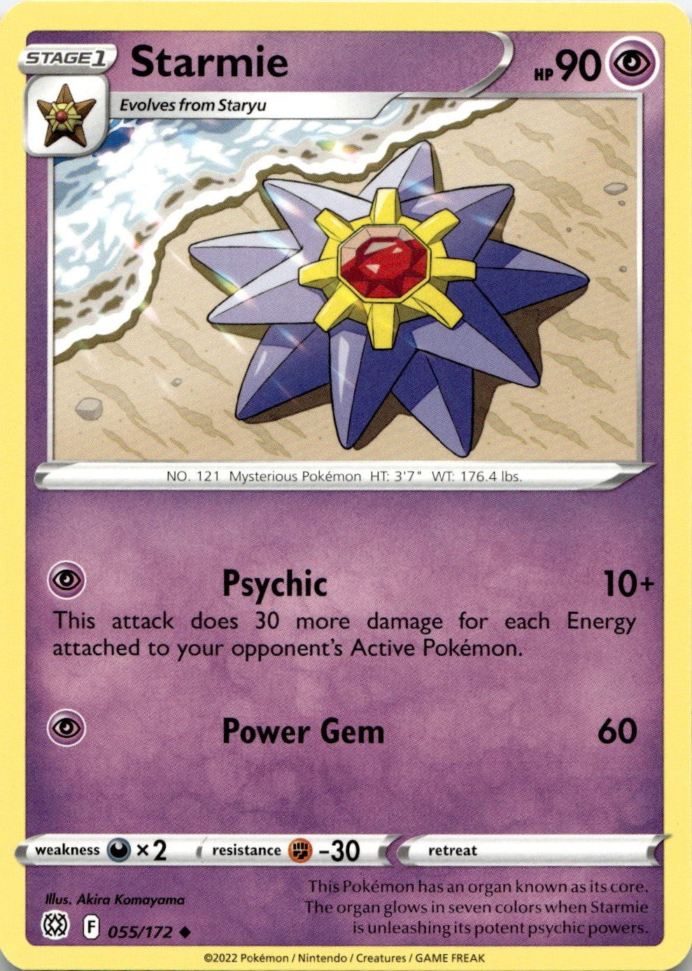 Starmie 055/172 Uncommon Brilliant Stars Pokemon Near Mint
