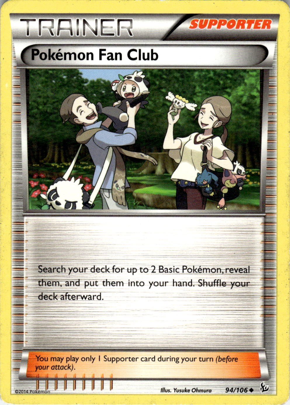 Pokemon Fan Club 94/106 Uncommon Flashfire Pokemon Lightly Played