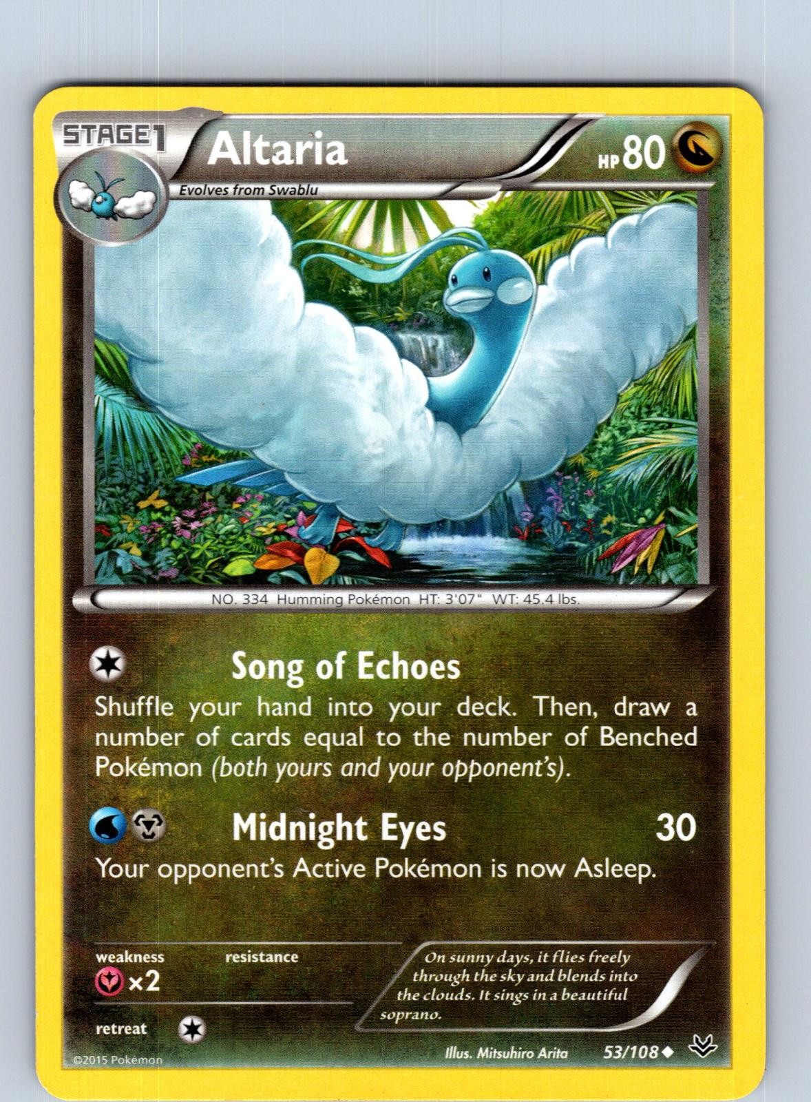 Altaria 53/108 Uncommon Roaring Skies Pokemon Near Mint