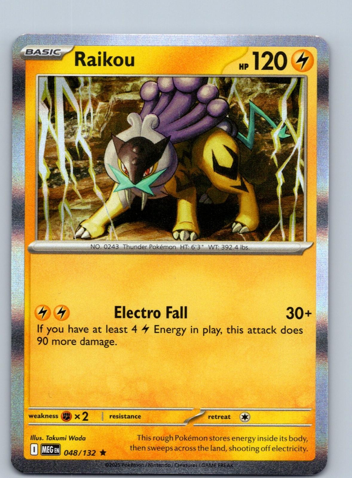 Raikou 048/132 Rare Mega Evolution Pokemon Holo Near Mint