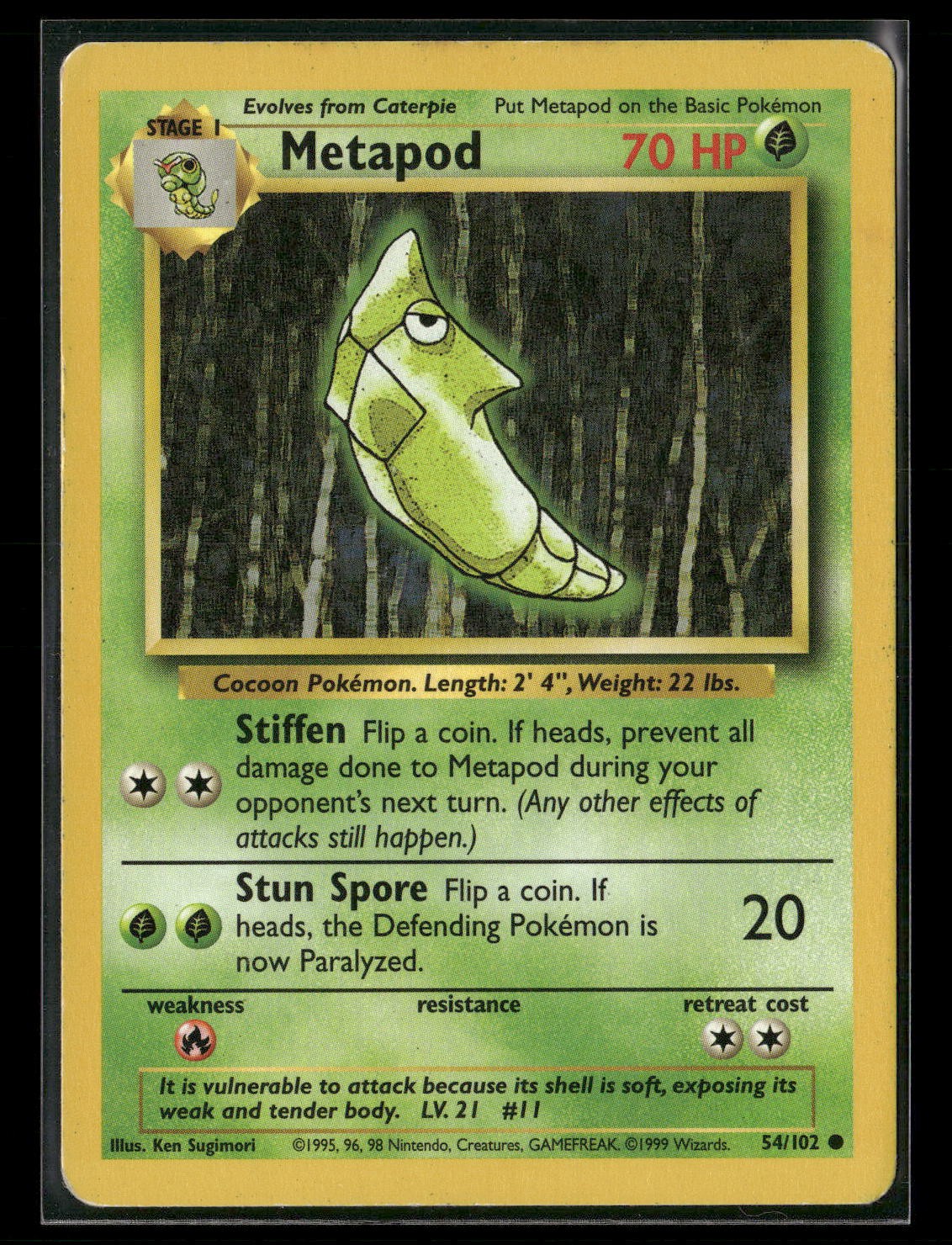 Metapod Common Base Set 054/102 LP