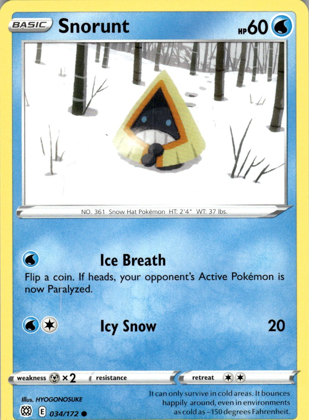 Snorunt 034/172 Common Brilliant Stars Pokemon Near Mint