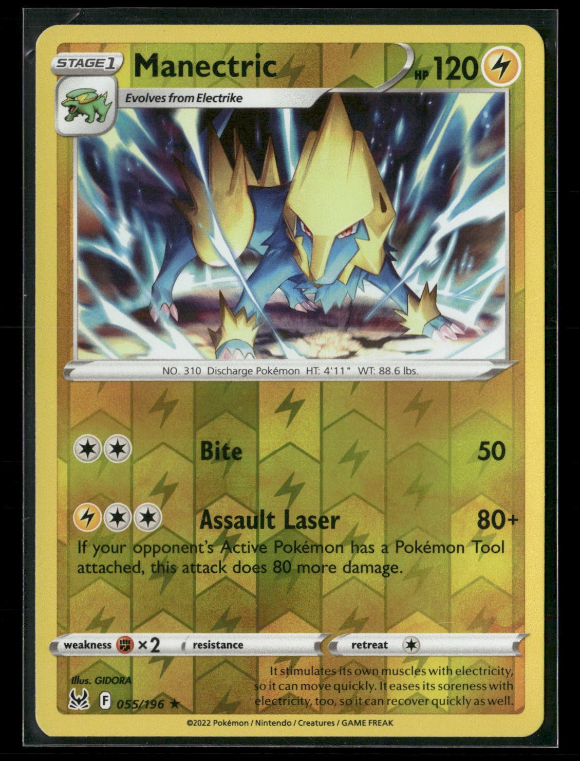 Manectric Reverse Holo Rare SWSH11: Lost Origin 055/196 NM