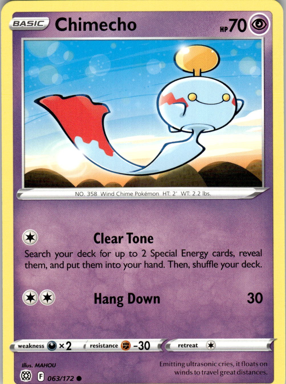 Chimecho 063/172 Common Brilliant Stars Pokemon Near Mint