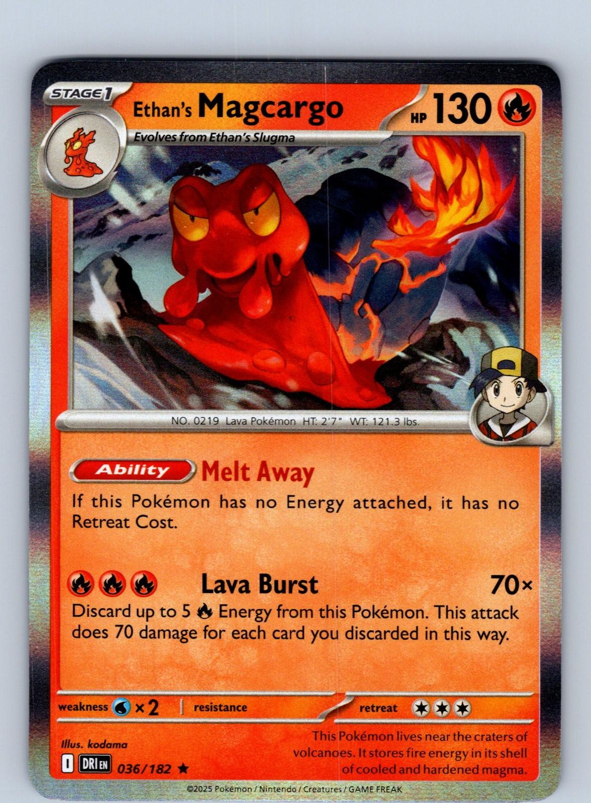 Ethan's Magcargo 036/182 Rare Prize Pack Series Cards Pokemon Near Mint