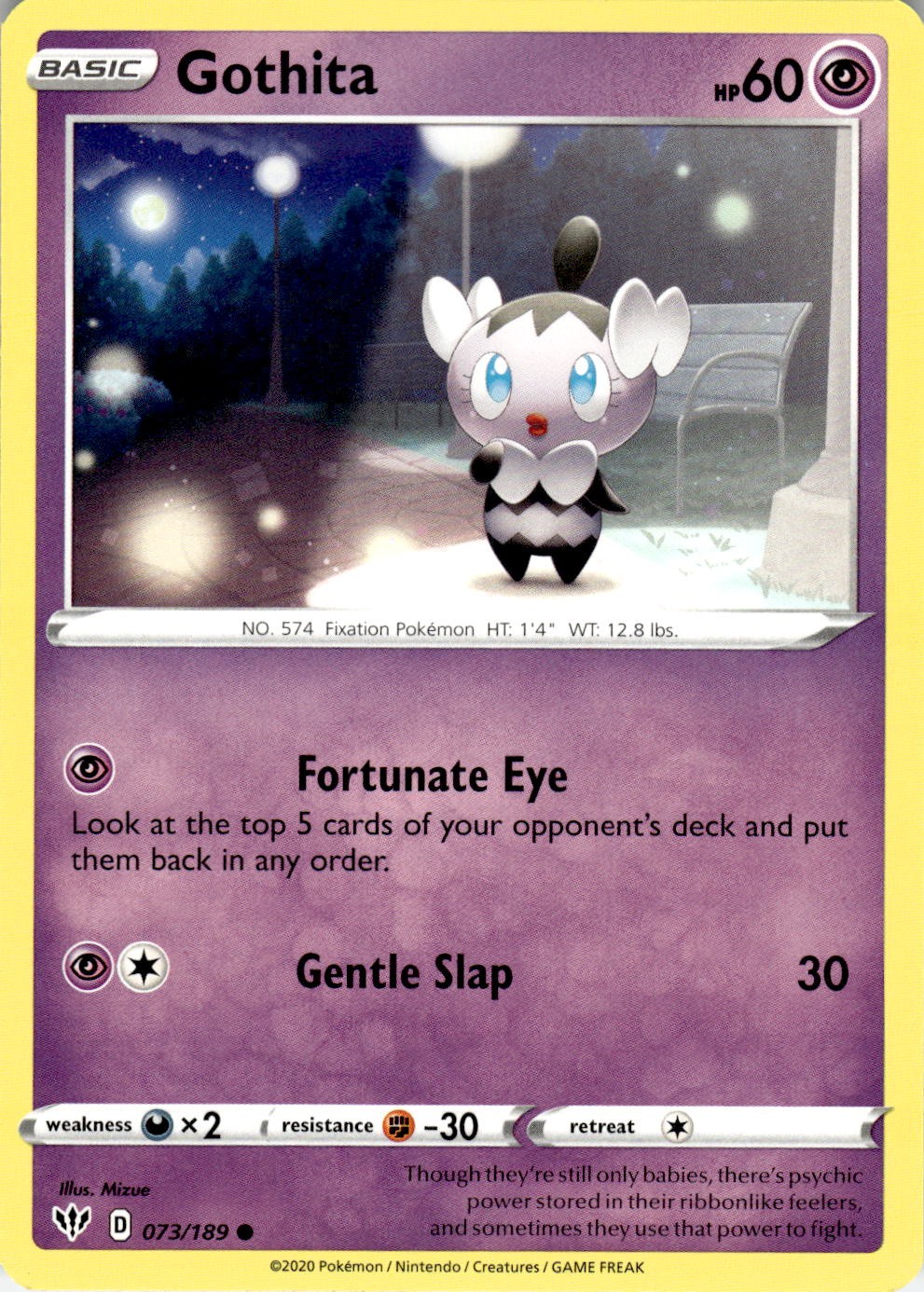 Gothita 073/189 Common Darkness Ablaze Pokemon Near Mint