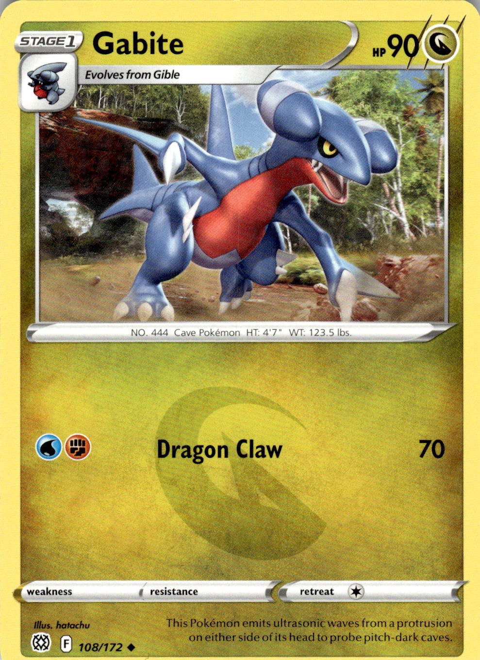 Gabite 108/172 Uncommon Brilliant Stars Pokemon Near Mint