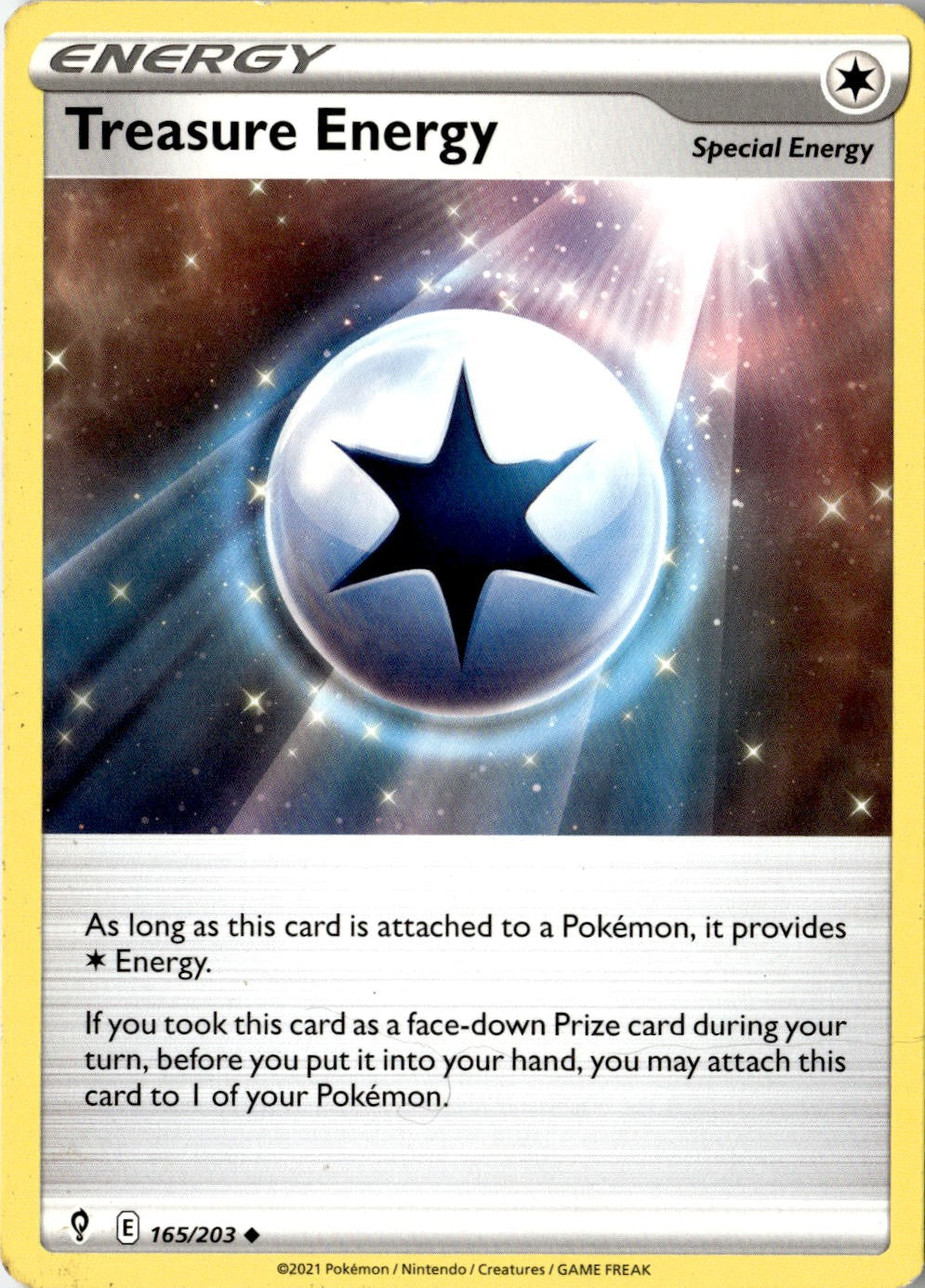 2021 POKEMON TREASURE ENERGY 165/203 UNCOMMON EVOLVING SKIES NEAR MINT