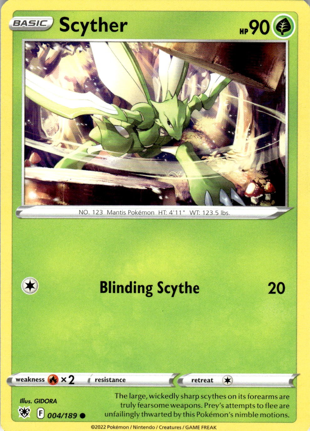 Scyther 004/189 Common Astral Radiance Pokemon Near Mint