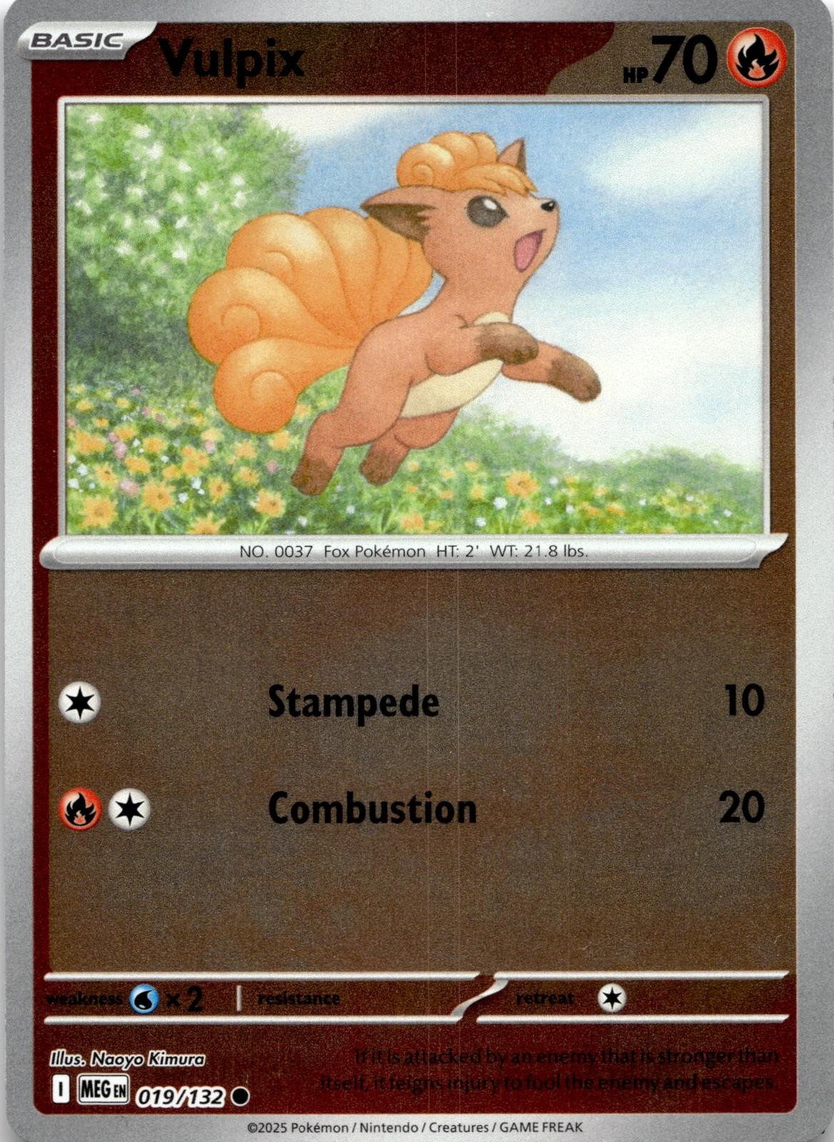 Vulpix 019/132 Common Mega Evolution Pokemon Reverse Holo Near Mint