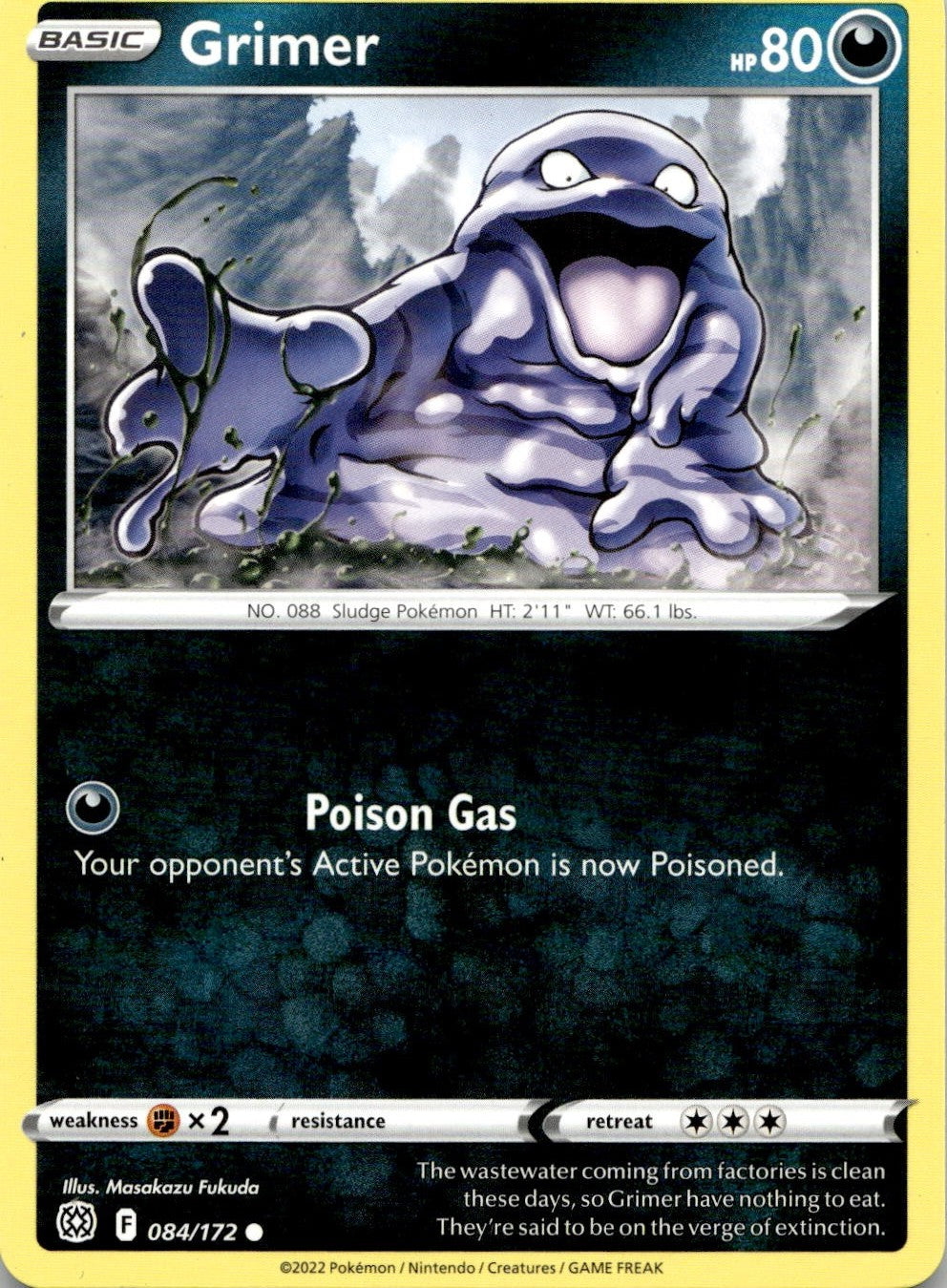 Grimer 084/172 Common Brilliant Stars Pokemon Near Mint
