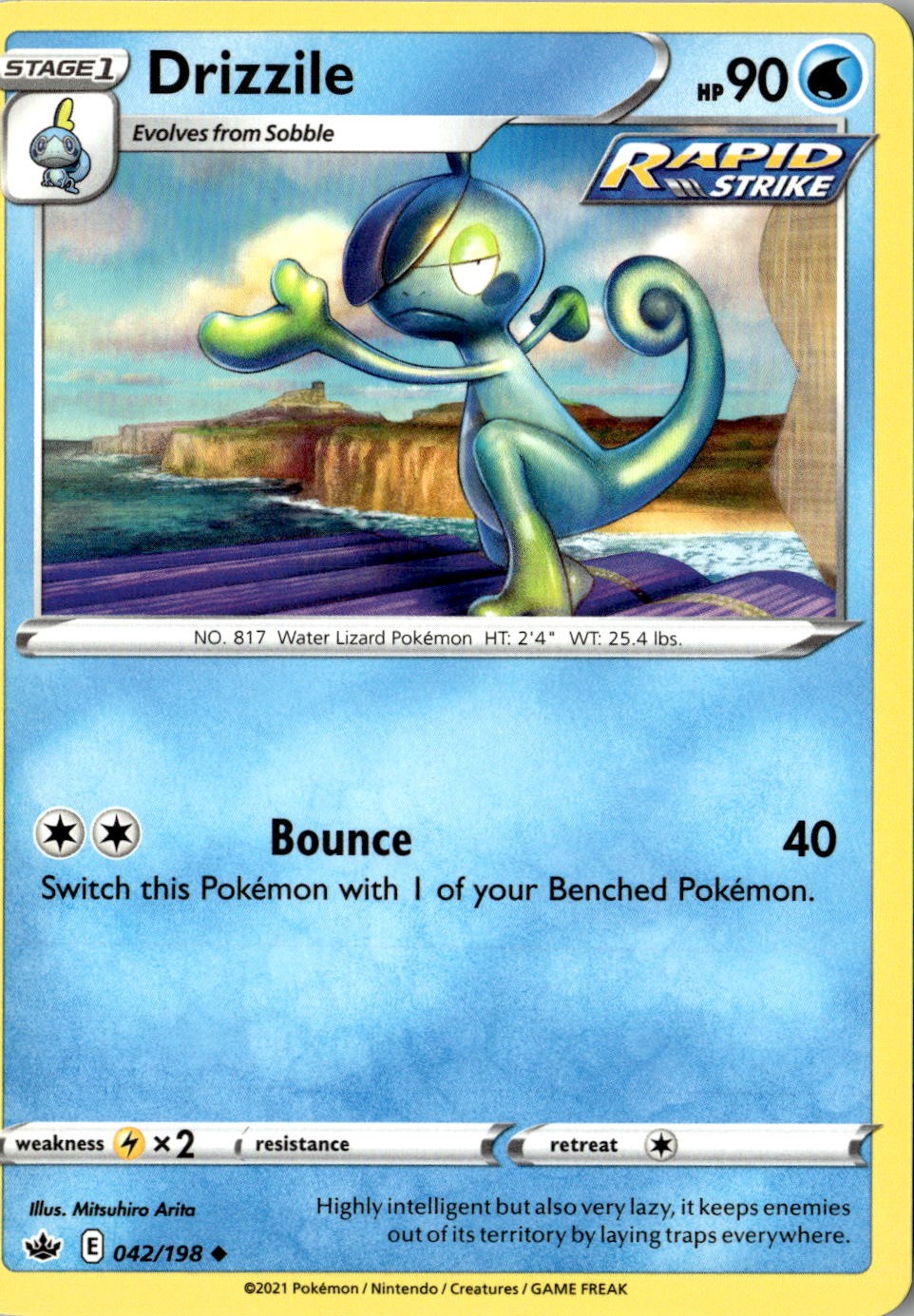 2021 POKEMON DRIZZILE 042/198 UNCOMMON CHILLING REIGN NEAR MINT