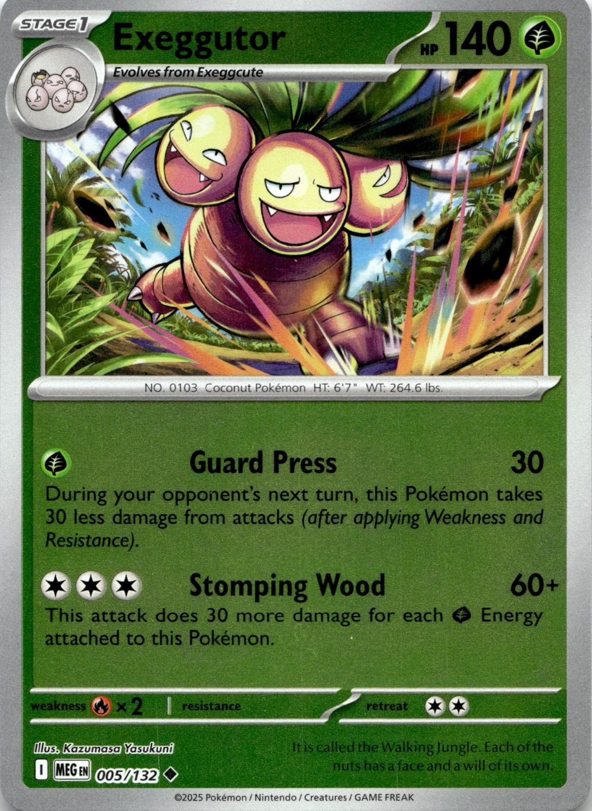 Exeggutor 005/132 Uncommon Mega Evolution Pokemon Reverse Holo Near Mint