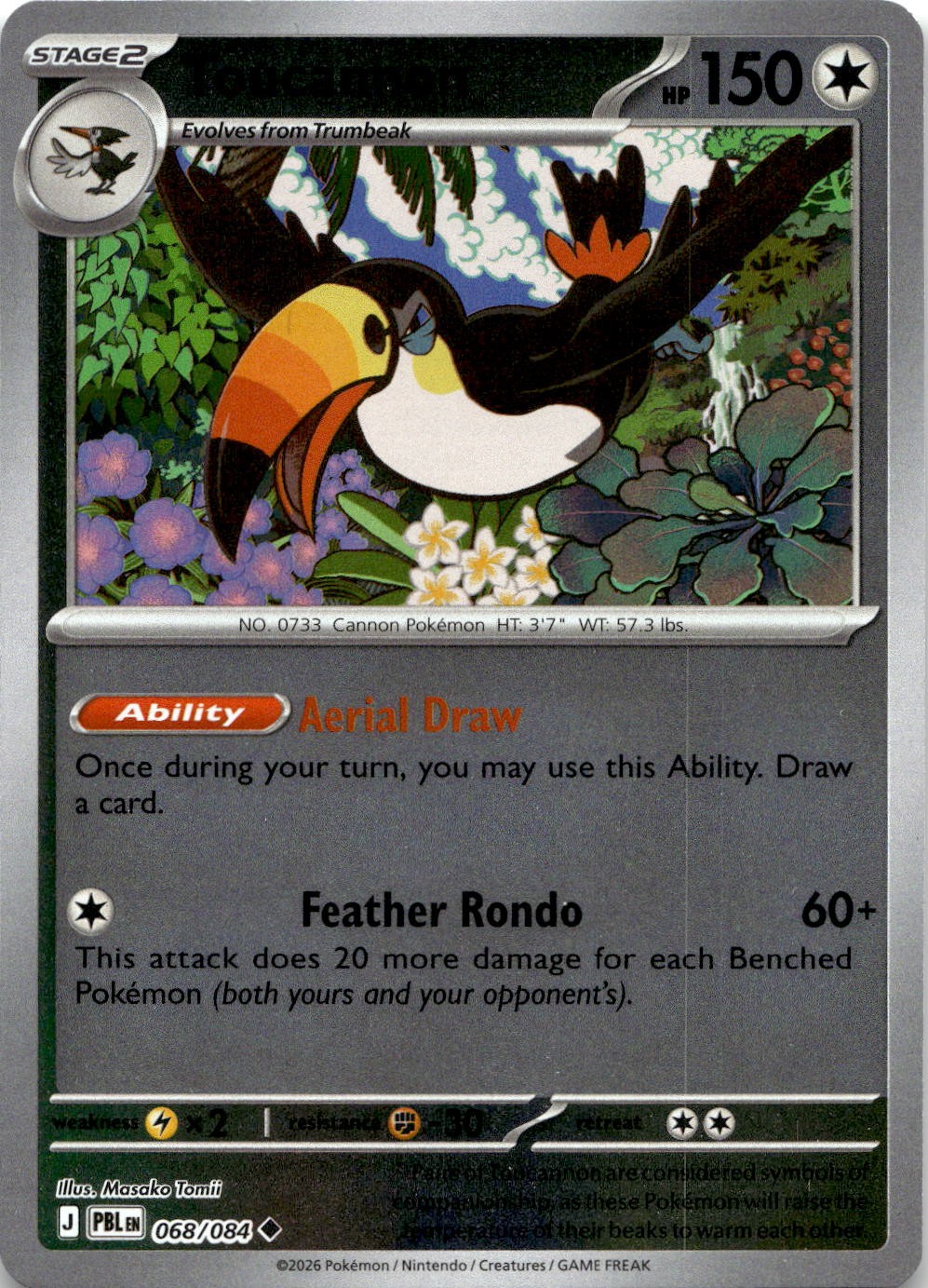 Toucannon 068/084 Uncommon Pitch Black Pokemon Reverse Holo Near Mint