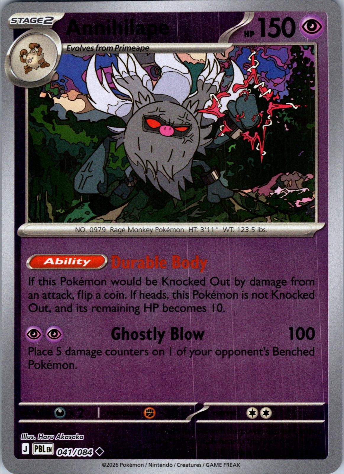 Annihilape 041/084 Uncommon Pitch Black Pokemon Lightly Played