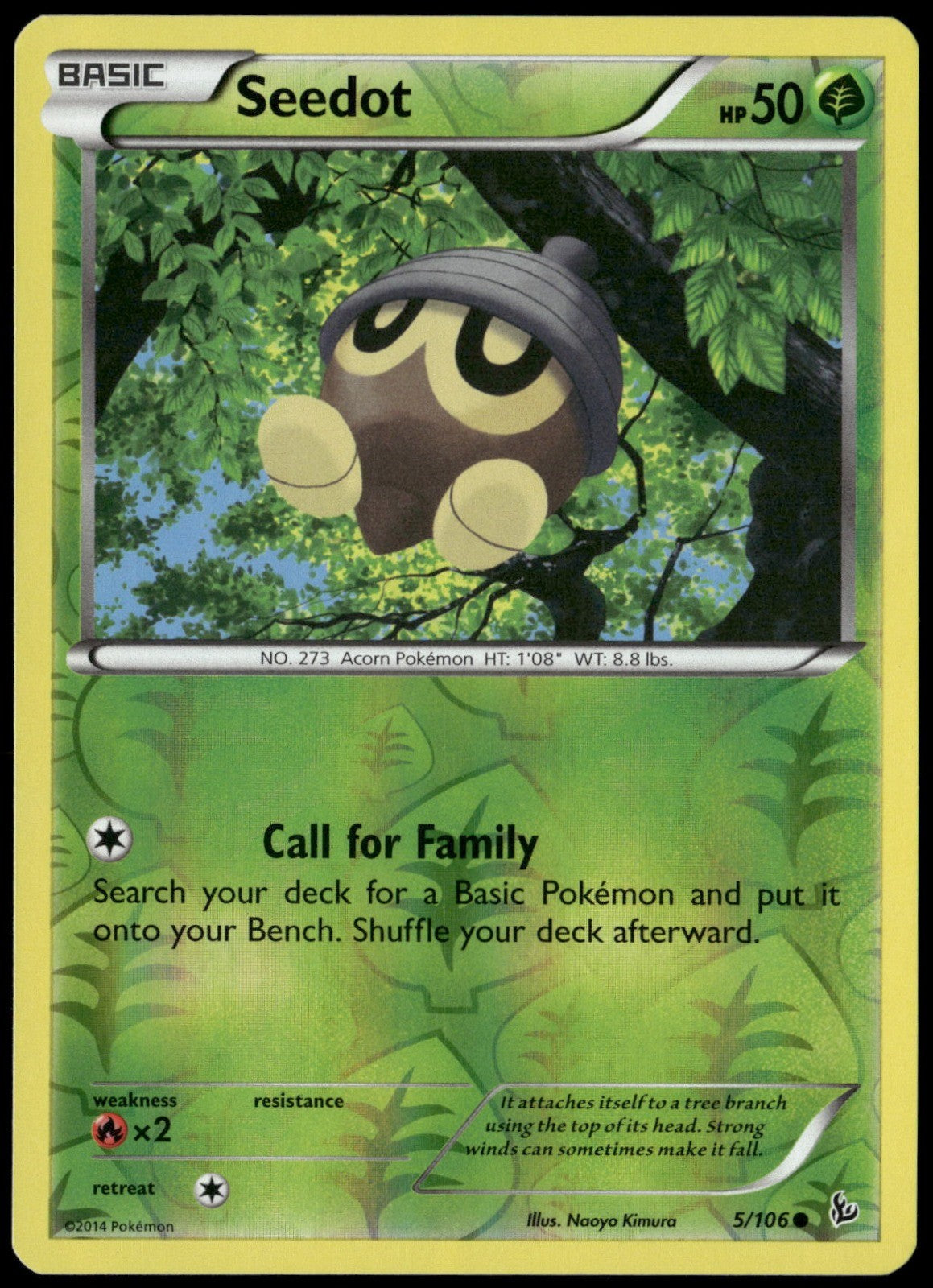 Seedot Reverse Holo Common XY - Flashfire 5/106 NM