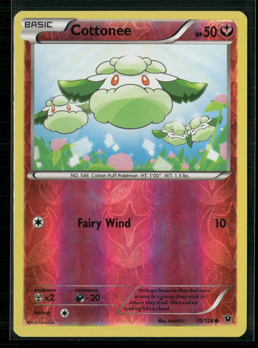 Cottonee Reverse Holo Common XY - Fates Collide 70/124 NM