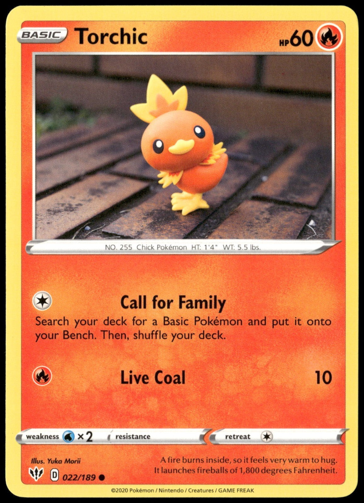 Torchic Common SWSH03: Darkness Ablaze 022/189 NM