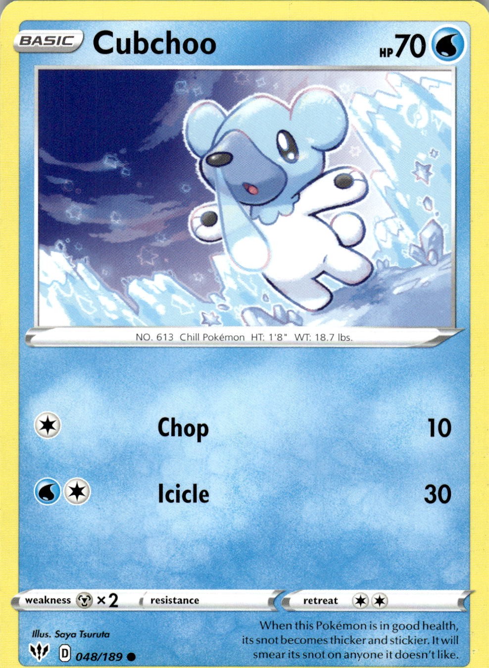 Cubchoo 048/189 Common Darkness Ablaze Pokemon Near Mint