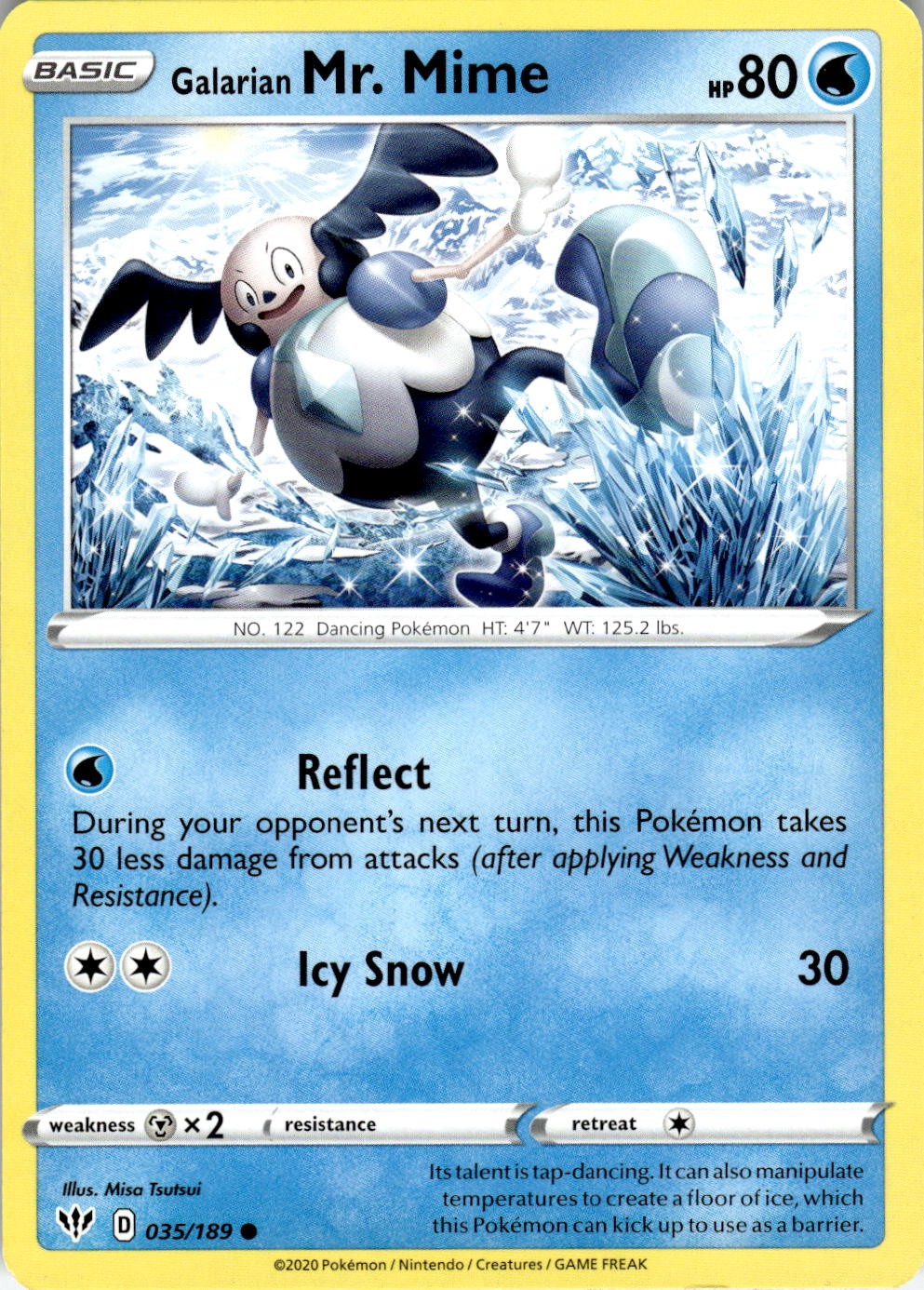 Galarian Mr. Mime 035/189 Common Darkness Ablaze Pokemon Near Mint