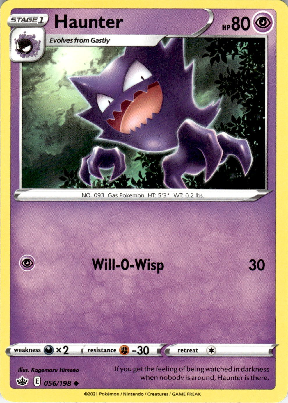 Haunter 056/198 Uncommon Chilling Reign Pokemon Near Mint