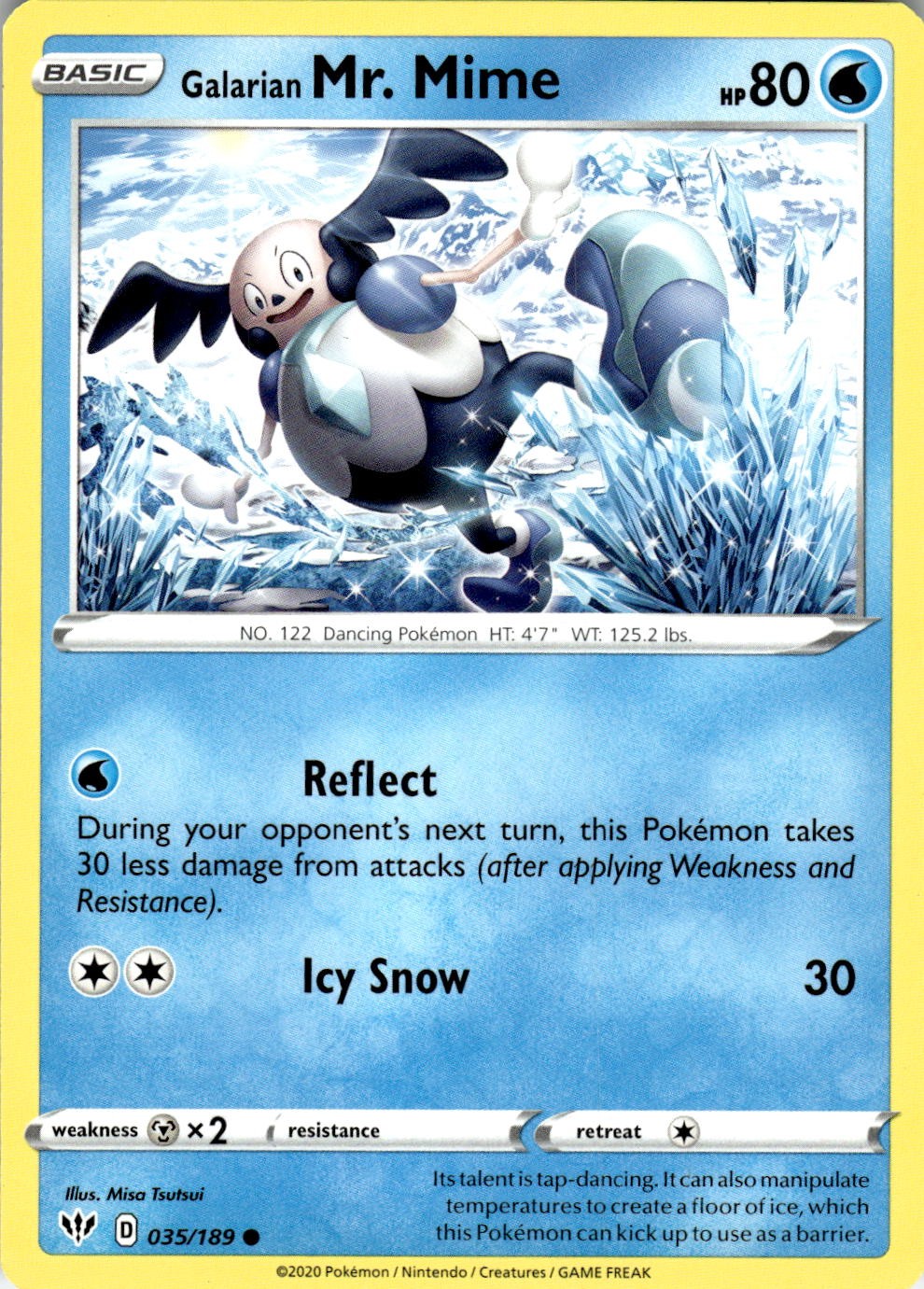 Galarian Mr. Mime 035/189 Common Darkness Ablaze Pokemon Near Mint