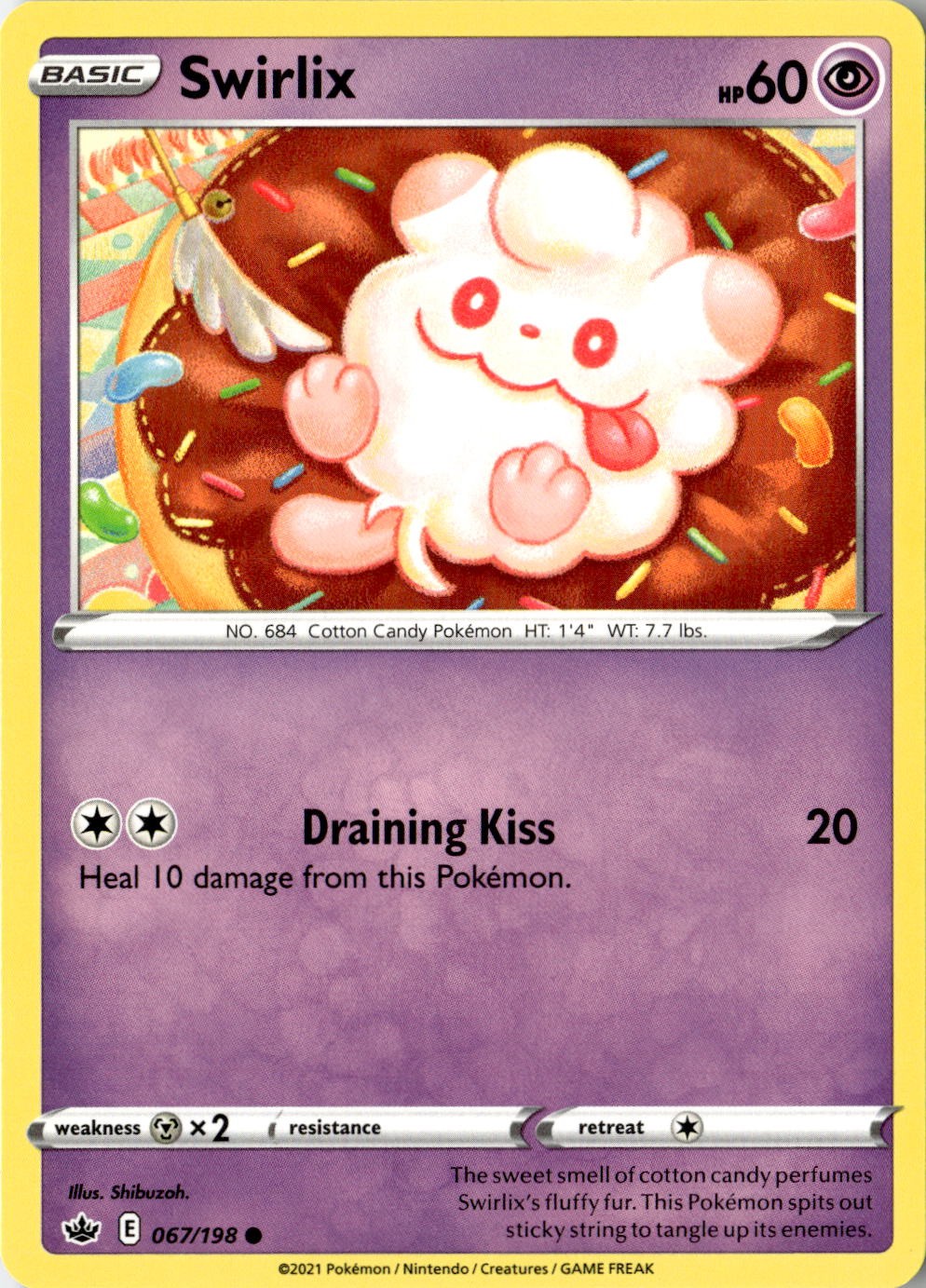 2021 POKEMON SWIRLIX 067/198 COMMON CHILLING REIGN NEAR MINT